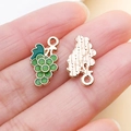 Green grape charm pendant with rose gold plating for DIY jewelry and bracelets - Green Grape Pendant (22175)