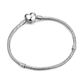 Detailansicht der Schlangen-Gliederkette mit Herzverschluss für DIY-Perlenarmbänder - 19cm / Herzverschluss Schlangenkette (13902)