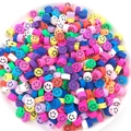 Perles souriantes colorées en pâte polymère pour la création de bijoux et bracelets - Sourire (14043) / 100 Pièces/Paquet (9mm)