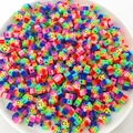 Perles fleurs en pâte polymère arc-en-ciel avec sourires pour bijoux DIY - Tournesol (14044) / 100 Pièces/Paquet (9mm)