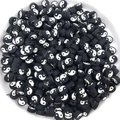 Perles de terre polymère Yin Yang pour la création de bracelets faits à la main - Tai Chi N/B (14050) / 100 Pièces/Paquet (9mm)