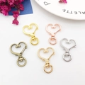 Cinque fermagli a moschettone in metallo a forma di cuore per gioielli fai da te misti - Cuore 23x34mm / Oro