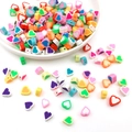 Perles en pâte polymère colorées en forme de cœur pour la création de bijoux DIY variés - Cœur de Pêche (14051) / 100 Pièces/Paquet (9mm)