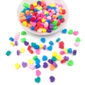 Perles en pâte polymère en forme de cœur coloré pour la création de bijoux DIY - Couleur Unie (14140) / 100 Pièces/Paquet (9mm)