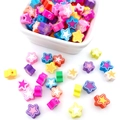 Perles étoiles en pâte polymère colorée pour la création de bijoux et bracelets - Pentagramme (14224) / 100 Pièces/Paquet (9mm)