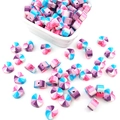 Perles en pâte polymère en forme de cœur coloré avec texture spirale pour bijoux DIY - Cœur (14225) / 100 Pièces/Paquet (9mm)