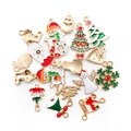 Mix aus bunten Weihnachts-Emaille-Anhängern für DIY-Schmuck mit Schneemann und Nikolaus - Gemischt 20 Neue Emaille Weihnachtsstile (HK471)