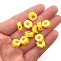 Macro de perles de 10mm en pâte polymère tournesol jaune pour bijoux DIY - Style de Tournesol (14407) / Pack de 100