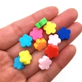Perles fleurs multicolores en pâte polymère 10mm pour bijoux DIY dans la main - Style de Fleur (14408) / Pack de 100