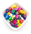 Perles colorées de 10mm en forme de fleur en pâte polymère pour la création de bijoux DIY - Style de Fleur (14428) / Pack de 100