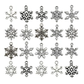 Set aus 20 Schneeflocken-Anhängern aus Silberlegierung für DIY-Ketten und Armbänder - SN219-Schneeflocke (10 Stile x 2)