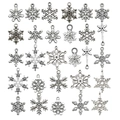 Antiksilberne Schneeflocken-Anhänger Set in verschiedenen Stilen für DIY Schmuck - SN273-14 Stile Schneeflocke (je 1 Stück)