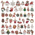 Set mit 42 bunten Weihnachts-Emaille-Anhängern inklusive Rentier und Schneemann - 50-teiliges Mischset (SN1035)