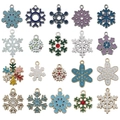 Bunte Emaille-Schneeflocken-Anhänger in verschiedenen Designs für DIY-Weihnachtsschmuck - SN977-Emaille-Schneeflocken-Set (20 Stile)