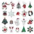 20-teiliges Set Weihnachts-Emaille-Anhänger in Rot und Grün für DIY-Schmuckherstellung - SN975-Emaille Silber Weihnachtszubehör (20 Stile)