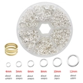 DIY jewelry jump rings set in silver color with a gold tool and a storage box - Bright Silver (With Opener)