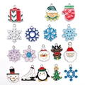 17er-Set weihnachtliche Emaille-Anhänger aus Legierung für DIY-Schmuck und Deko - Gemischt 20 Weiß K Weihnachtsanhänger (HK476)