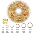 Golden DIY open jump rings set with storage box and opener tool for jewelry making - KC Gold (With Opener)