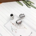 Three vintage silver sunflower beads for DIY bracelets featuring antique floral patterns - Hanging Bail 12x15mm Hole 4.5mm-0.9g-8278