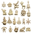 Weihnachtliche Anhänger aus Legierung in Champagner-Gold für DIY-Schmuckherstellung - SN593-KC Gold Weihnachten (21 Stile)