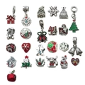 Set mit 25 Emaille-Anhängern aus Legierung mit Schneemann- und Weihnachtsmotiven - SN654-24 Weihnachtsperlen-Set mit großem Loch 2