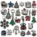 Mix aus 50 Weihnachtsanhängern aus Emaille-Legierung mit Schneeflocken und Weihnachtsmann - SN656-24 Weihnachtsperlen-Set mit großem Loch 3
