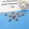 Flat golden spacer beads with polished finish for DIY jewelry and necklace making - 1 Piece (8x8mm) / Positioning Bead (14834) / Gold