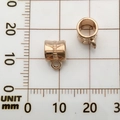 Rose gold spacer bead with side hanging loop for DIY jewelry making and bracelets - KC Gold Bail Hole 4mm (16169)