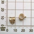 Antique gold-finished spacer bead with embossed stripes and loop for jewelry making - KC Gold 7x9mm (17672)
