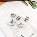 Five vintage silver alloy tee-bend connector charms for DIY bracelet making projects - Hanging Bail 6x10mm Hole 4.5mm-0.6g-8914
