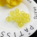 Cuentas de acrílico amarillo brillante talladas con gran agujero para joyería DIY - Cuenta Facetada Amarilla (14626)