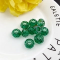 Cuentas de acrílico facetadas verde esmeralda con agujero grande para joyería DIY - Cuenta Facetada Verde Oscuro (14627)