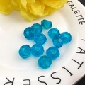 Set de 10 cuentas de barril facetadas azul lago en acrílico con agujeros para joyería - Cuenta Facetada Azul Lago (14630)