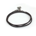 Collar de cordón de algodón encerado marrón oscuro con cierre de langosta plateado - Pack de 100 / Café Oscuro (11165)