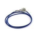 Collar de cordón encerado azul oscuro de 1,5 mm con cierre de langosta plateado - Pack de 100 / Azul Oscuro (11169)