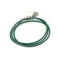 Collar de cordón encerado verde de 1,5 mm con cierre de langosta plateado - Pack de 100 / Verde Oscuro (11170)
