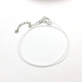 Collar de cordón encerado blanco con cierre de langosta plateado y cadena ajustable - Pack de 100 / Blanco (12662)