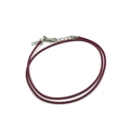 Cordón de collar encerado rojo oscuro de 1,5mm con cierre de langosta y extensión - Pack de 100 / Rojo Vino (12667)