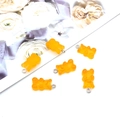 DIY orange resin gummy bear charms with silver jump rings for jewelry making - Orange Style (12567)