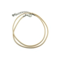 Collar de cordón encerado beige de 1,5 mm con cierre de langosta plateado y cadena - Pack de 100 / Albaricoque (12670)