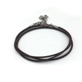 Collar de cordón encerado marrón oscuro de 1,5mm con cierre de langosta plateado - Individual / Café Oscuro (11165)