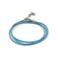 Collar de cordón encerado azul claro de 1,5 mm con cierre de langosta y cadena ajustable - Individual / Azul Lago (11164)