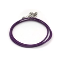 Collar cordón encerado morado oscuro 1,5 mm con cierre de mosquetón y cadena ajustable - Individual / Púrpura (11167)