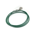 Collar de cordón encerado verde oscuro de 1,5mm con cierre de langosta plateado - Individual / Verde Oscuro (11170)