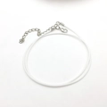 Collar de cordón encerado blanco de 1,5mm con cierre de langosta plateado y cadena extensible - Individual / Blanco (12662)