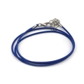 Cordón de collar encerado azul oscuro con cierre de langosta plateado y extensión - Individual / Azul Oscuro (11169)