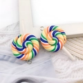 DIY colorful spiral lollipop resin charms with metal loops for jewelry making - Spiral Multicolor Lollipop (12586)