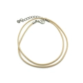 Collar de cordón encerado crema de 1,5 mm con cierre de langosta plateado y extensión - Individual / Albaricoque (12670)