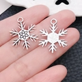 Antiksilberne Schneeflocken-Anhänger aus Legierung für Weihnachts-DIY-Schmuck - Antiksilber Weihnachts-Schneeflocken-Stil (9149)