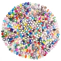 Cuentas de resina de colores con agujero grande para pulseras DIY estilo europeo variadas - Pack de 200 / Multicolor